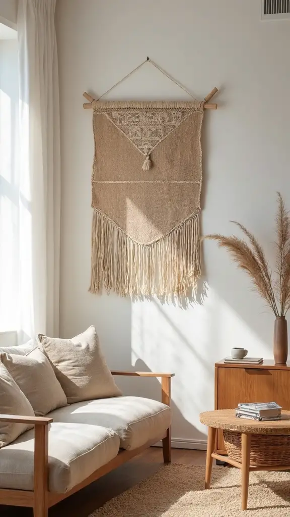 serene sustainable artisanal textile wall hangings
