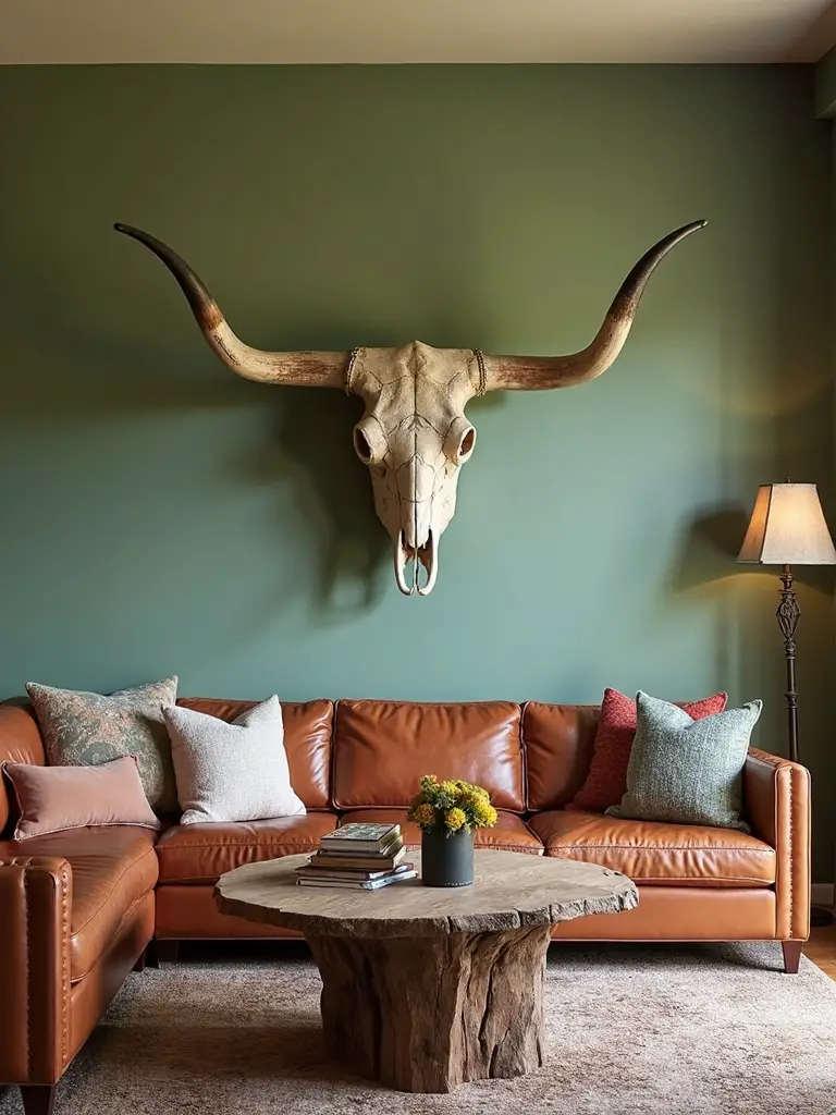 serene western retreat with longhorn
