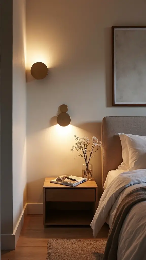 sleek flush mount disc bedroom lighting