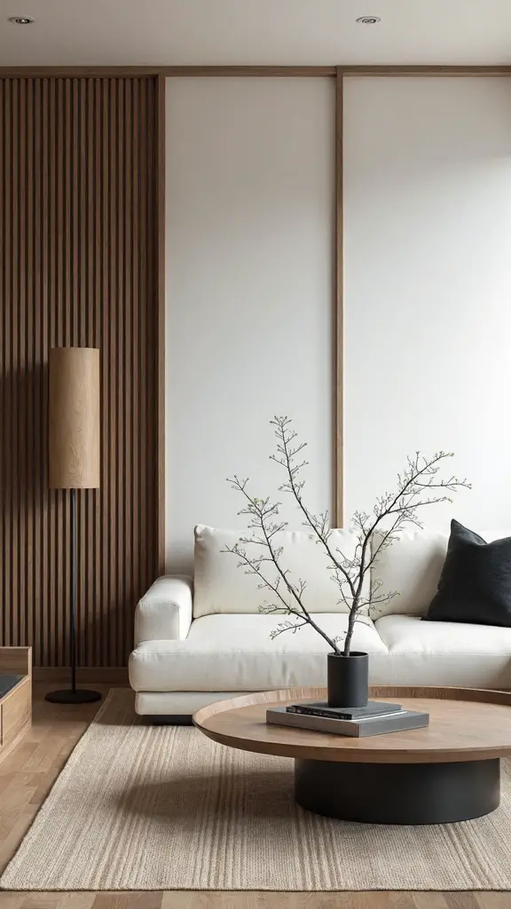 sleek japandi living room interiors