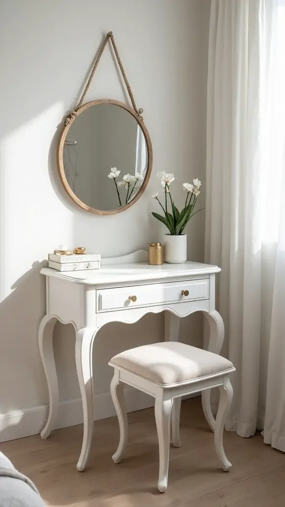 soft inviting curved dressing table