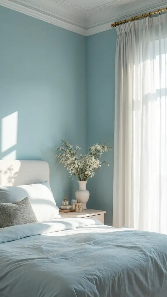soft watercolor blue crisp white accents