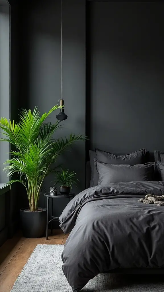 softening bold black with greenery