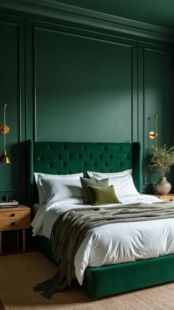 sophisticated and grounding moody green retreat