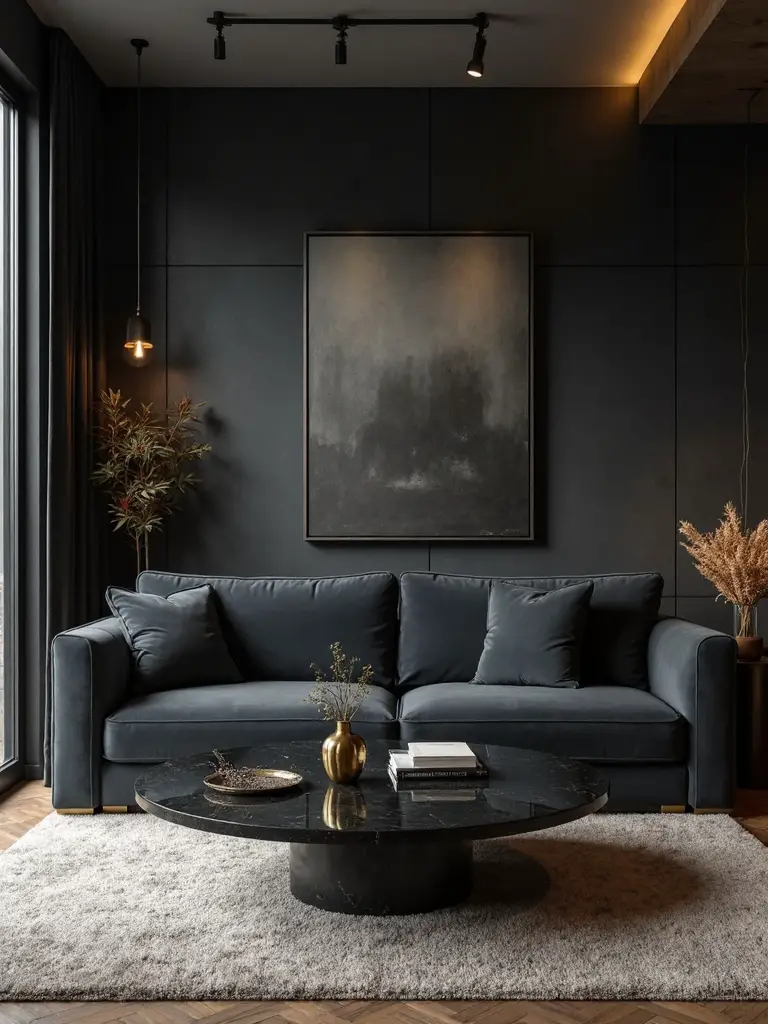 sophisticated cozy texture rich mood controlled