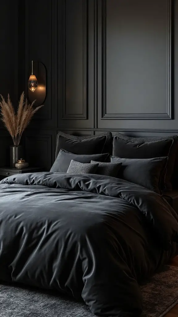sophisticated cozy visually striking black bedding