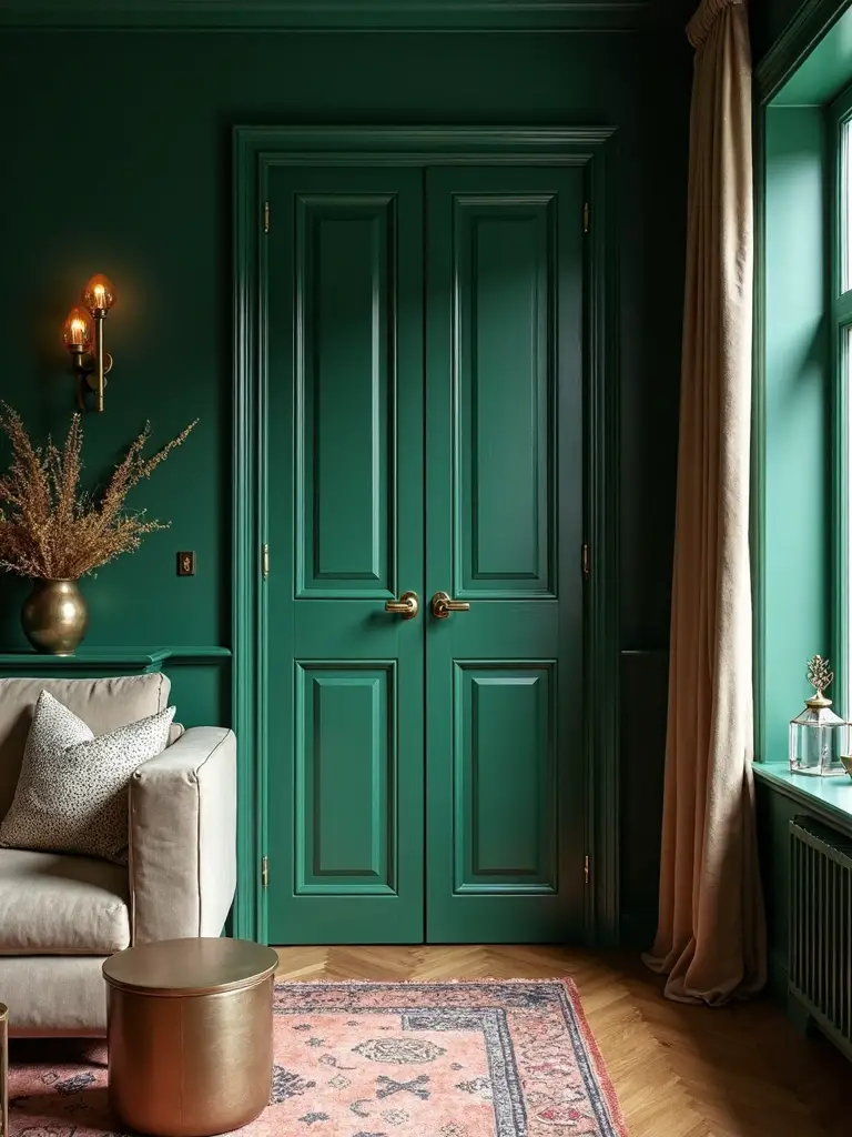 sophisticated dark green metallic hardware ensemble