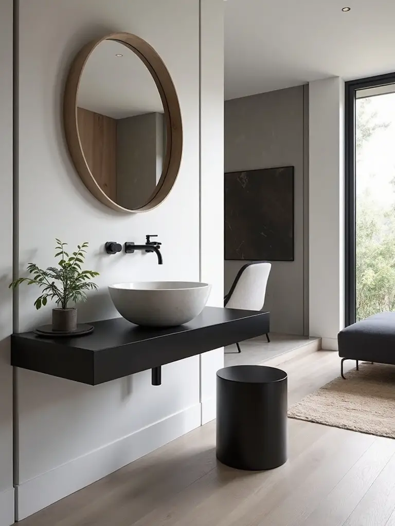 sophisticated designer bathroom centerpiece