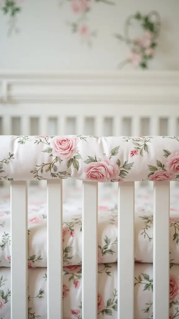 sophisticated floral crib bumper pads
