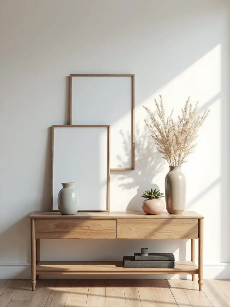 sophisticated focal wall decor vignette