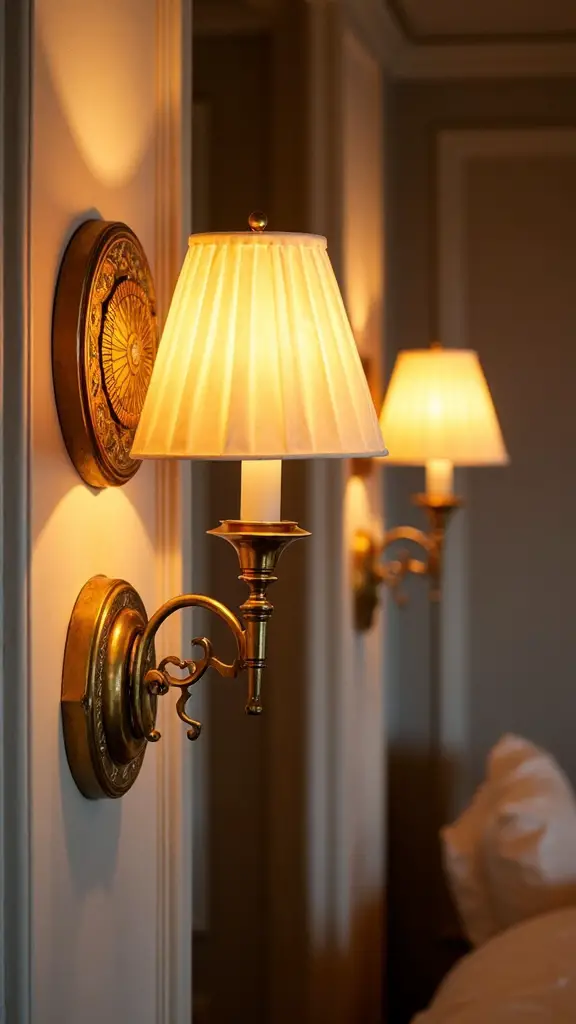 sophisticated geometric metallic bedroom wall lighting