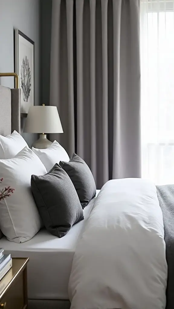 sophisticated grey accents create visual depth