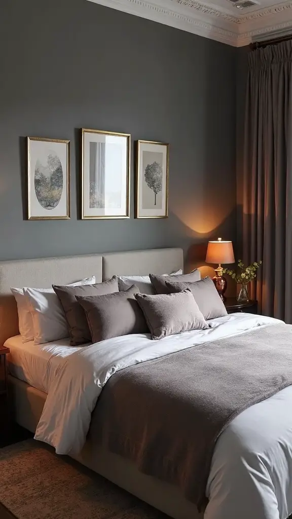 sophisticated grey and copper retreat