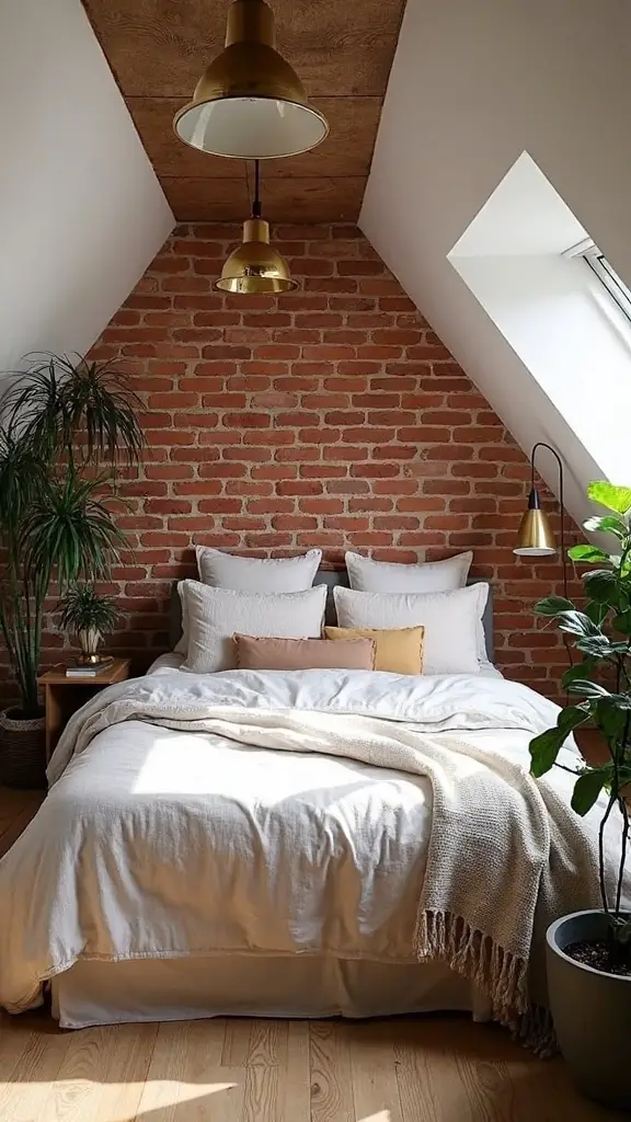 sophisticated industrial attic bedroom retreat