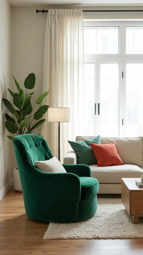 sophisticated jewel toned accent chair