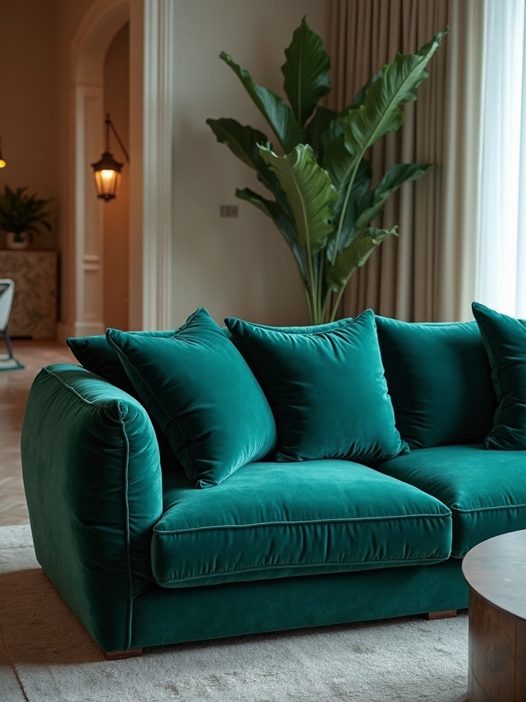 sophisticated jewel toned velvet sofas