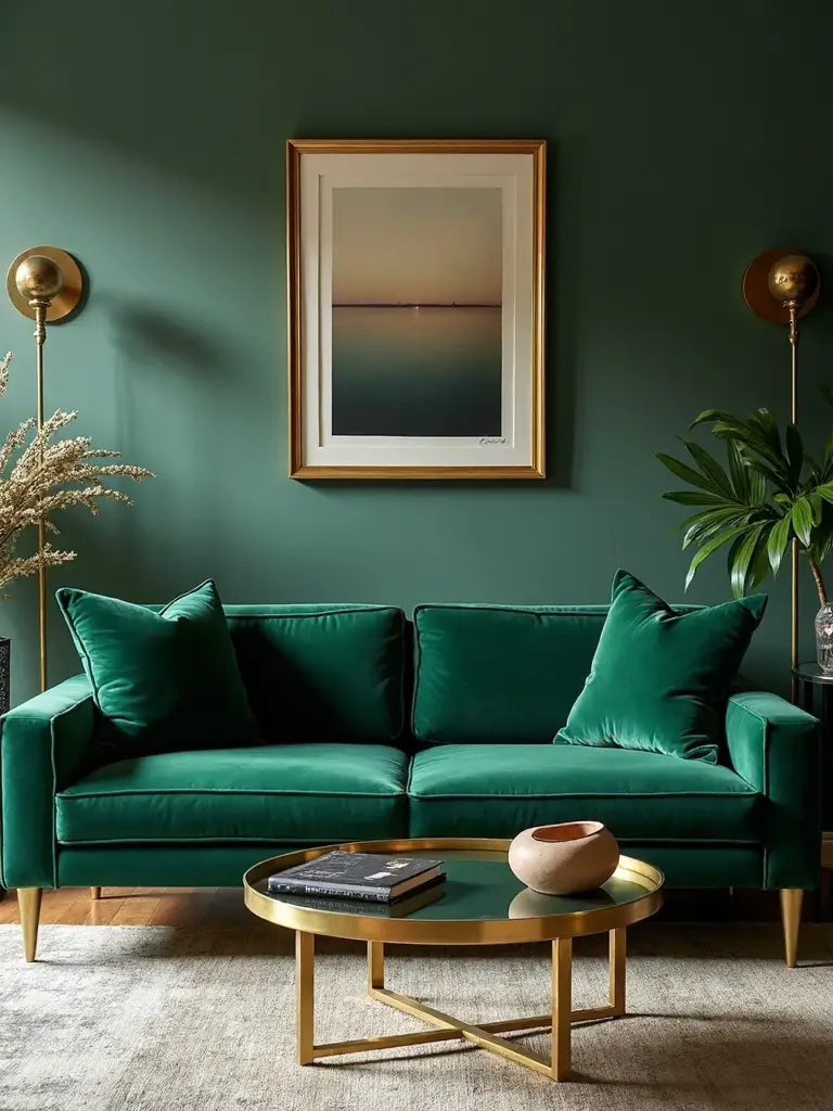 sophisticated luxury green gold combination