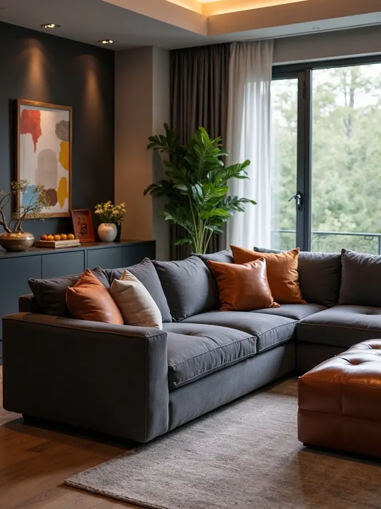 sophisticated masculine leather accents