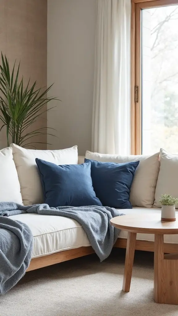 sophisticated navy accents warm textures