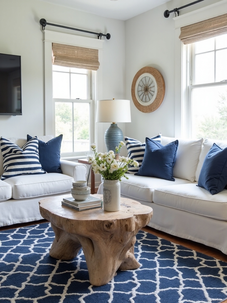 sophisticated seaside retreat with timeless patterns