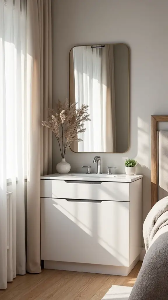 space saving vanity storage solution