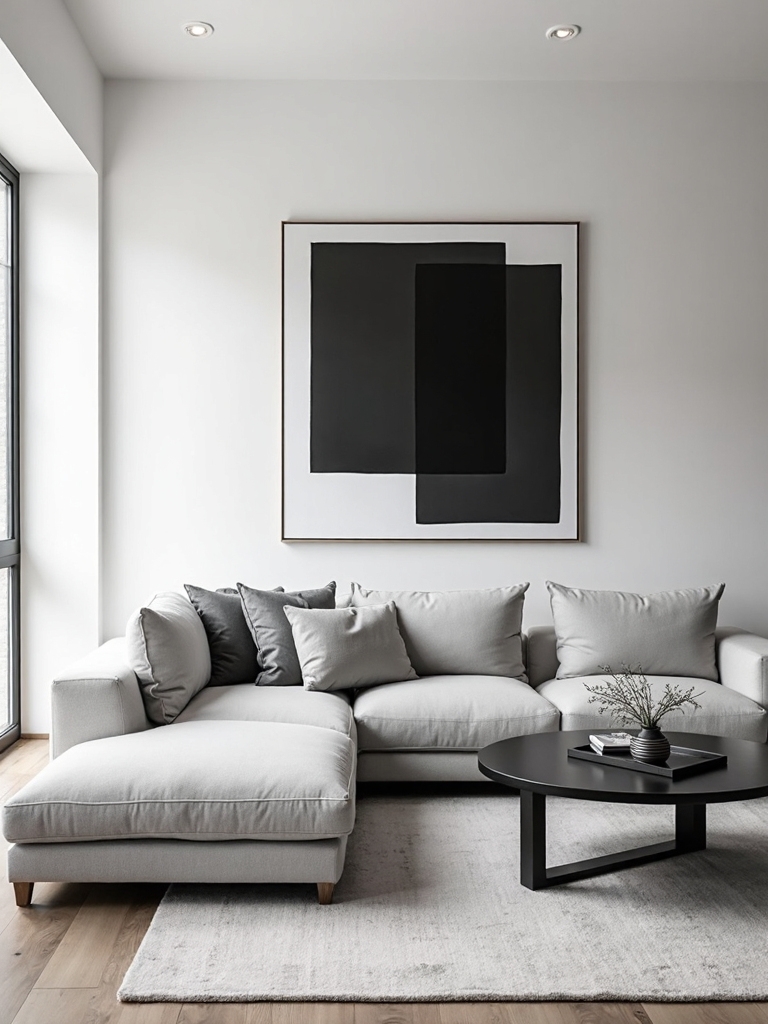 statement art focal point uncluttered walls