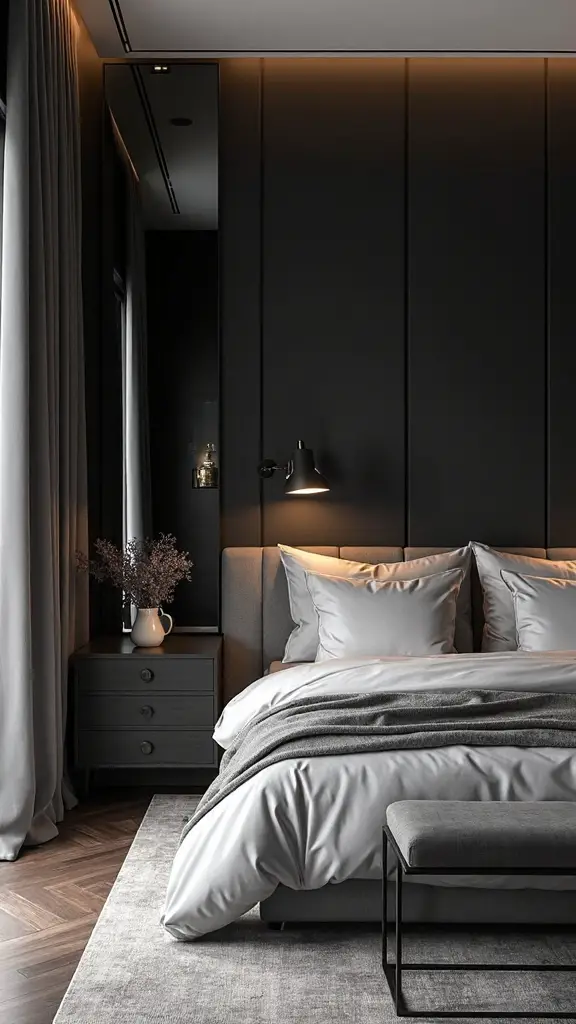 strategic black accent enlarges spaces
