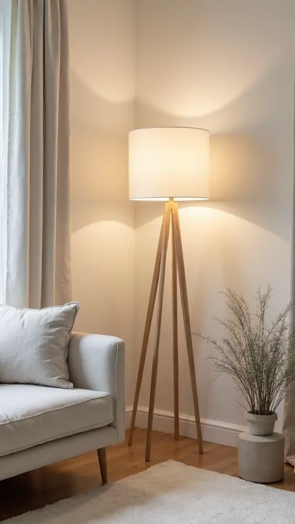 strategically placed corner floor lamps