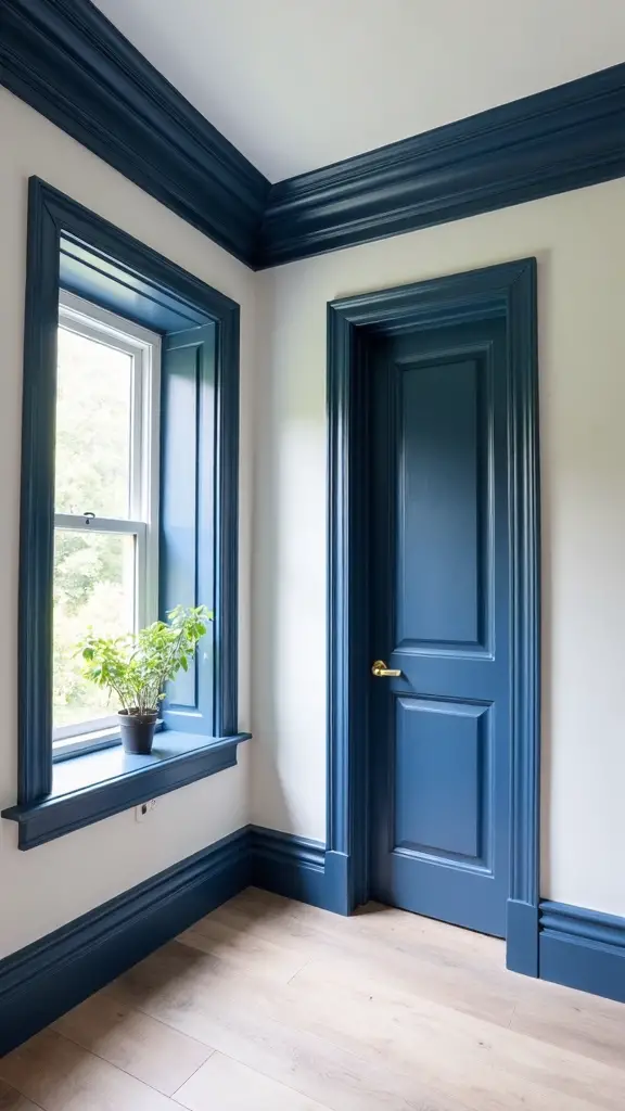 subtle blue painted design details