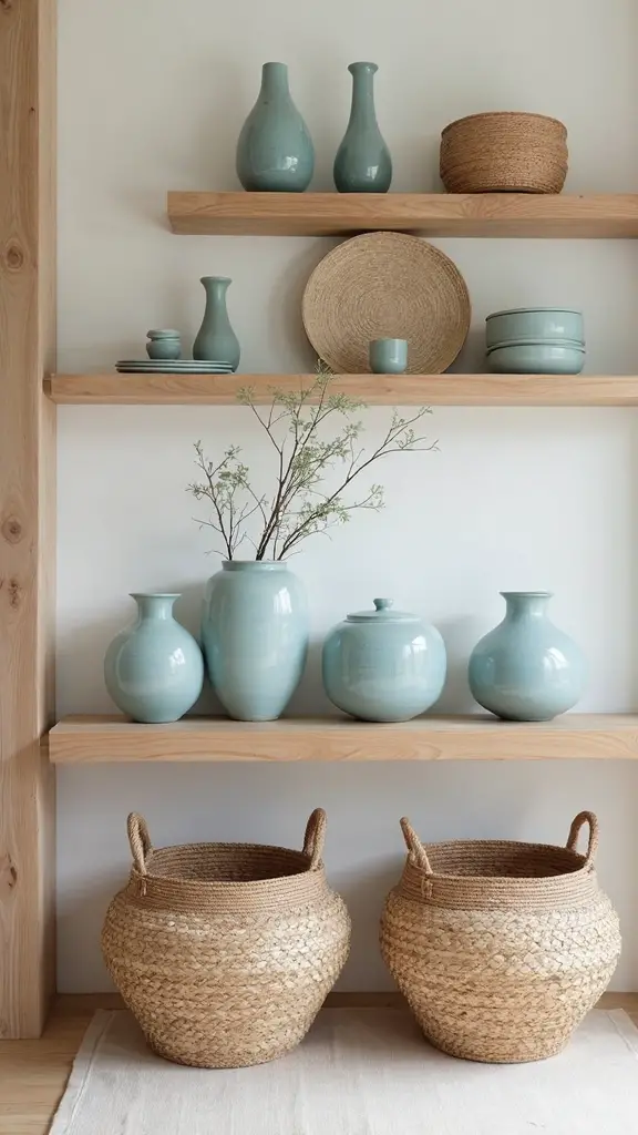 subtle handcrafted blue ceramic decor