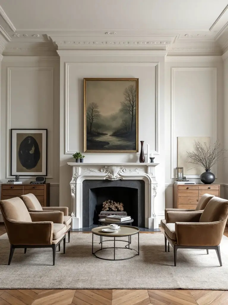 symmetrical timeless harmonious conversational furniture