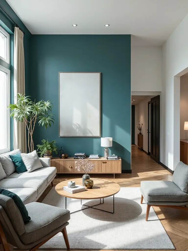 tall ceilings cocooning teal architectural depth