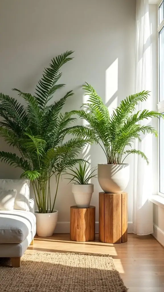 textural japandi fern composition