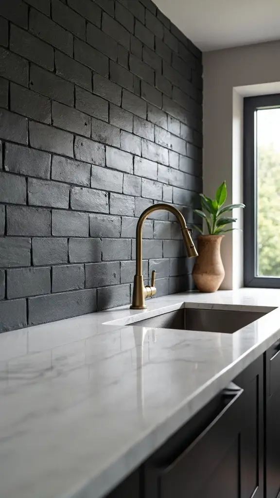 textured backsplash transforms kitchen aesthetic