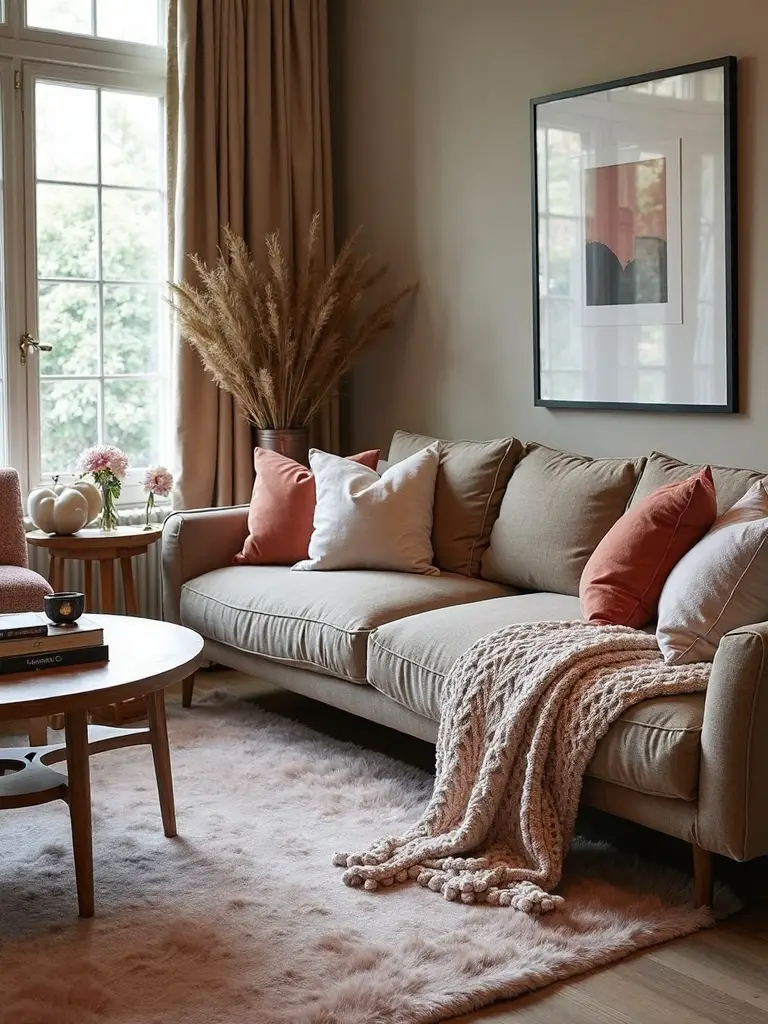 textured layers invite cozy retreat