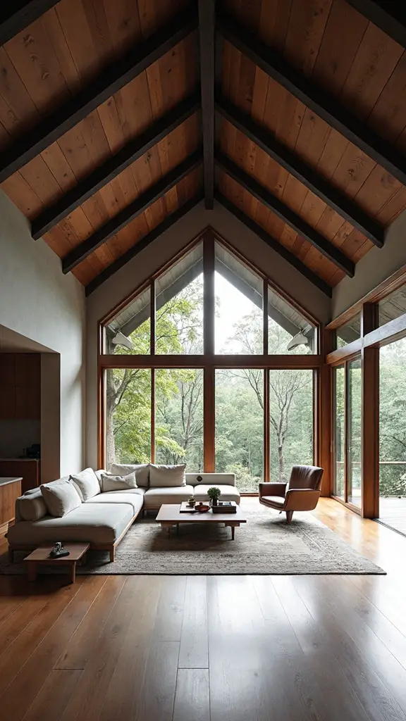 theatrical japandi living room tranquility
