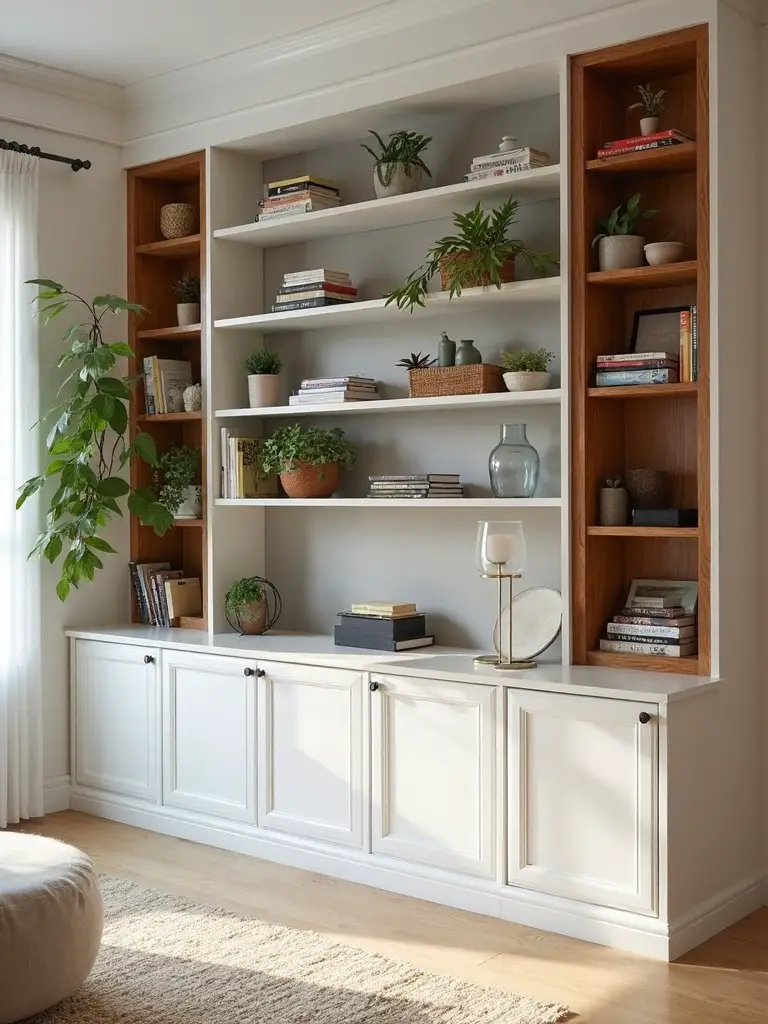 thoughtful built in shelving enhances modern living