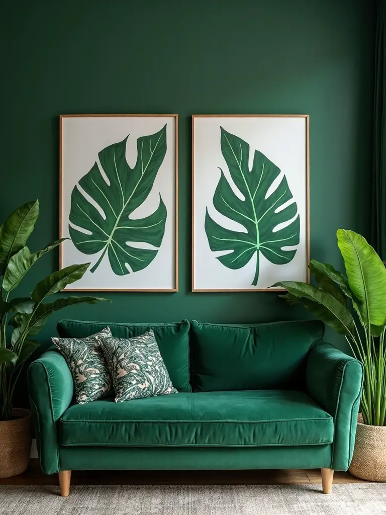 tranquil botanical living room retreat