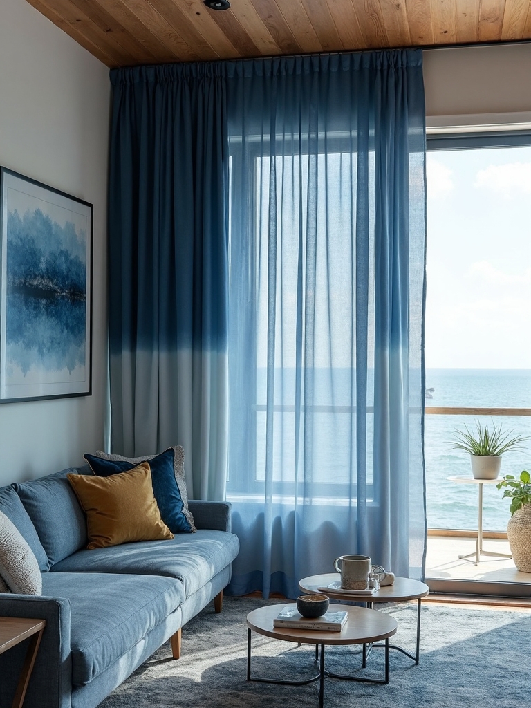 tranquil coastal living room aesthetic