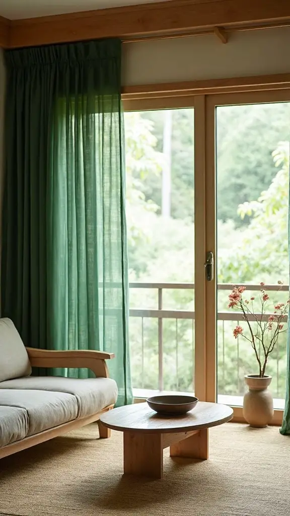 tranquil forest linen light filtering