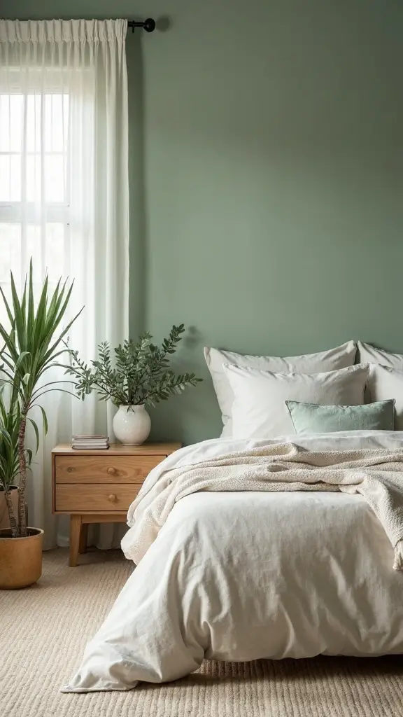 tranquil sage sanctuary bedroom