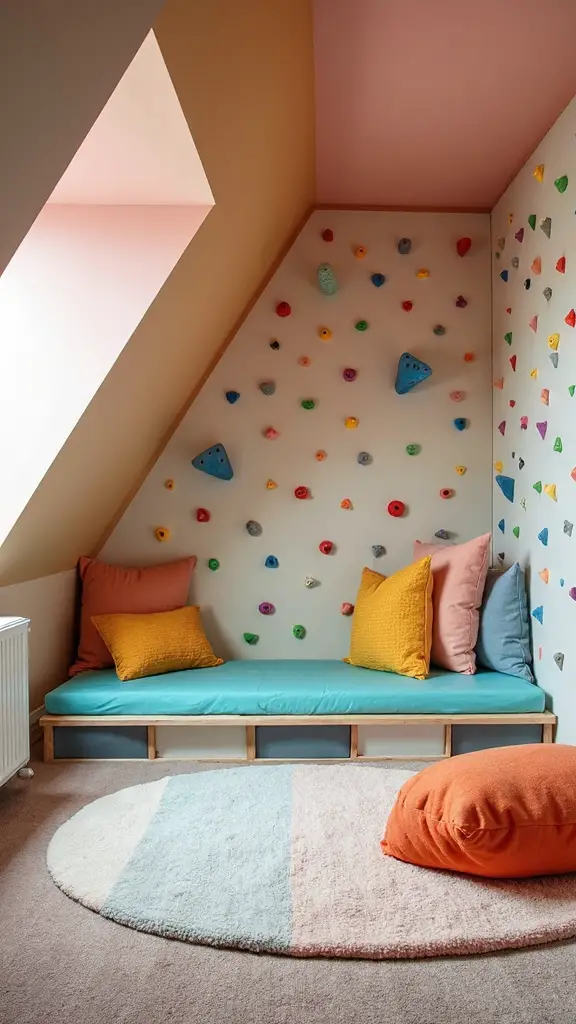 transformative attic climbing wall playground