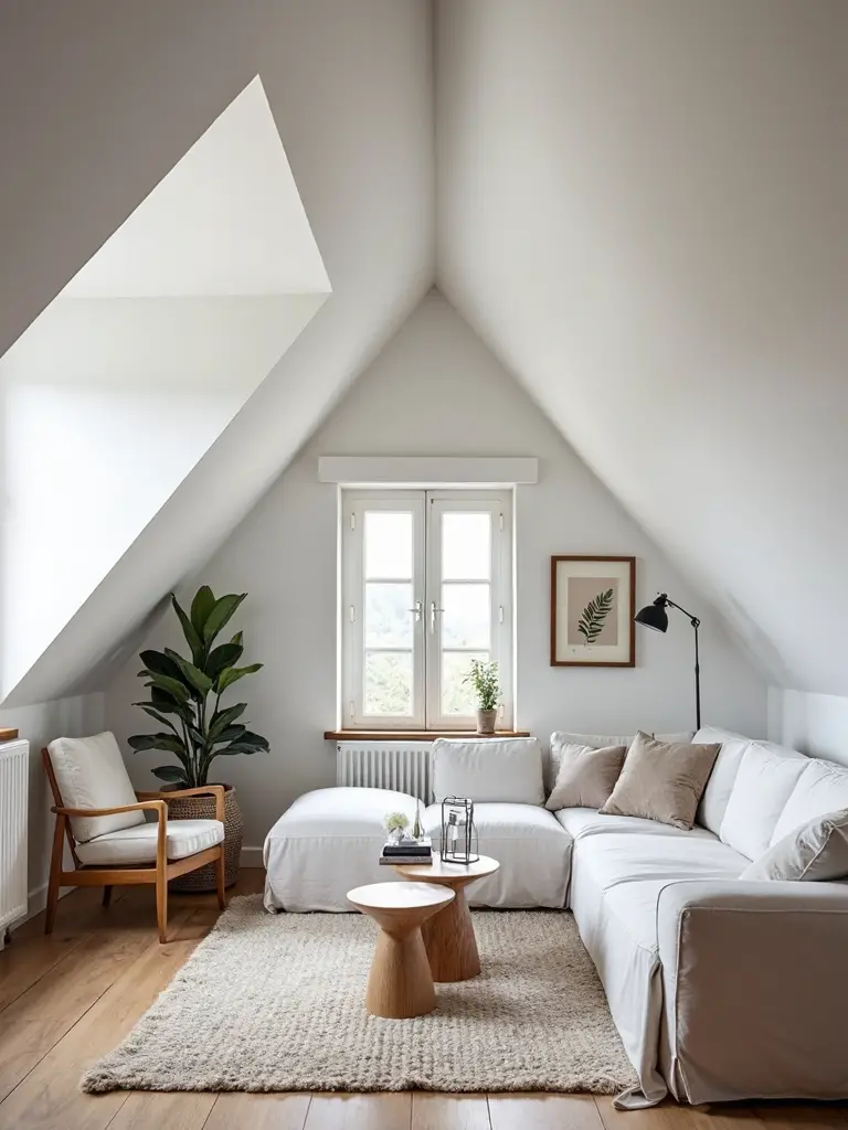 unify slanted walls ceiling color