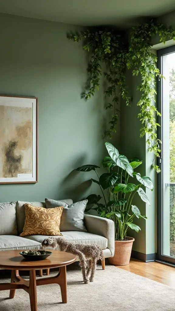 verdant botanical living room sanctuary
