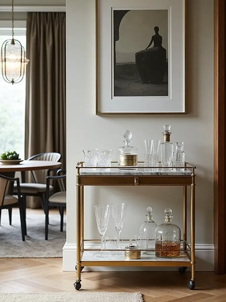 versatile mobile adaptable compact bar cart