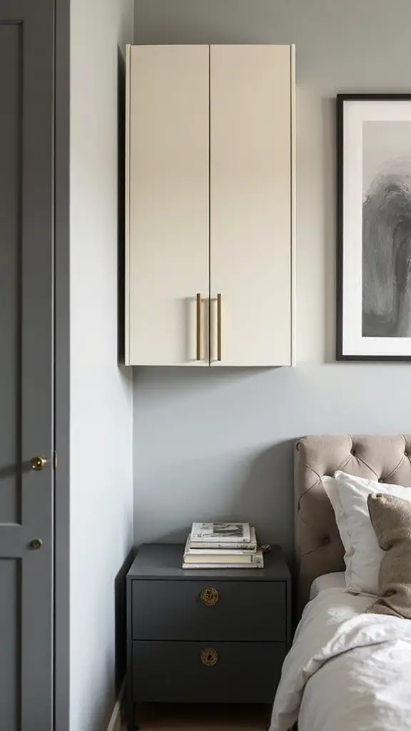 versatile space saving two tone hanging cabinets