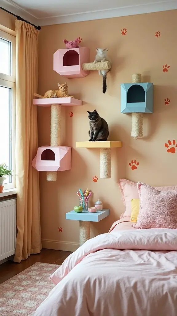 vertical cat playgrounds maximize space