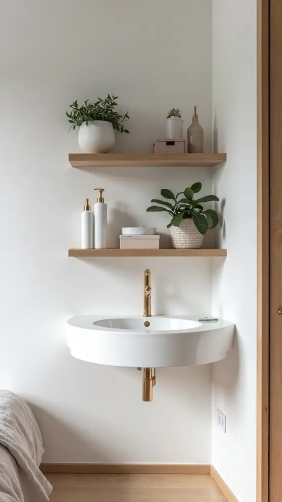 vertical storage above vanity solution