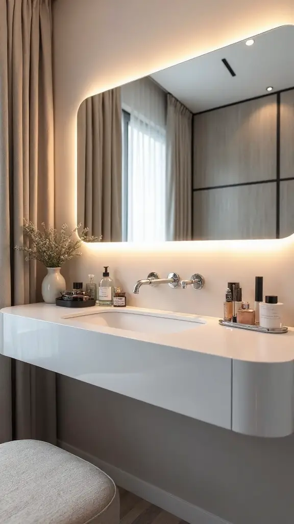 vertical vanity maximized space organized beauty