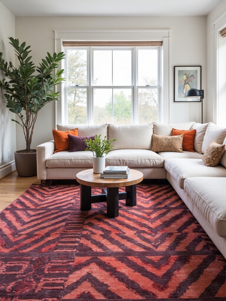 vibrant focal point in neutral spaces